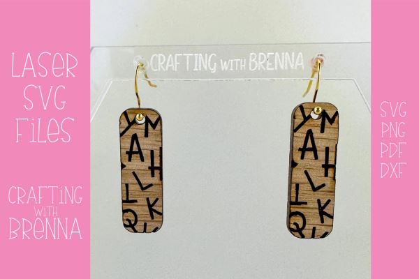 ABC Bars Earring Laser SVG File SVG Crafting With Brenna 