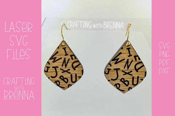 ABC Drop Earrings Laser SVG File SVG Crafting With Brenna 