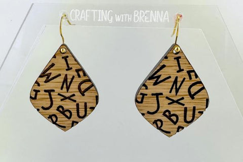 ABC Drop Earrings Laser SVG File SVG Crafting With Brenna 