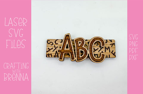 ABC Layered Hair Clip Laser SVG File SVG Crafting With Brenna 