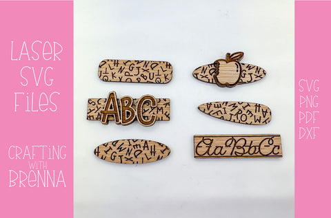ABC Pattern Hair Clip Bundle Laser SVG FIle SVG Crafting With Brenna 