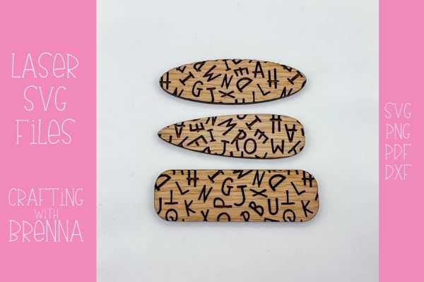 ABC Print Hair Clips Laser SVG File SVG Crafting With Brenna 