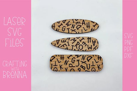 ABC Print Hair Clips Laser SVG File SVG Crafting With Brenna 