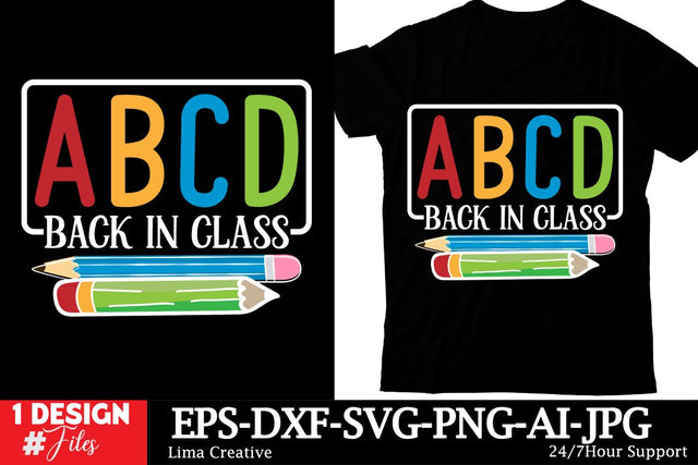 ABCD Back In Class T-shirt Design SVG Insomnia Std 