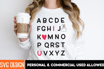 ABCd I Love U Alphabet SVG Valentine's Day SVG Cut File, Valentine's Day SVG Cut File,Happy Valentine's Day SVG ,Valentine SVG Bundle, Love SVG Bundle SVG BlackCatsMedia 