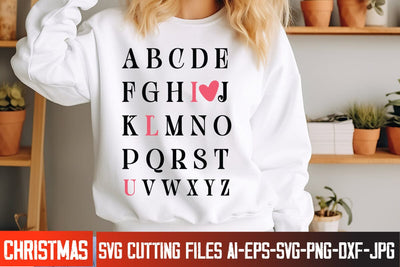 ABCD I Love You Valentine's Day SVG Cut File,Happy Valentine's Day SVG ,Valentine SVG SVG BlackCatsMedia 
