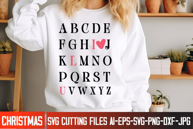 ABCD I Love You Valentine's Day SVG Cut File,Happy Valentine's Day SVG ,Valentine SVG SVG BlackCatsMedia 