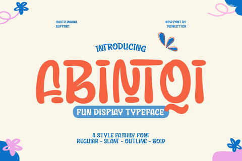 Abintqi - Playful Display Font Font twinletter 