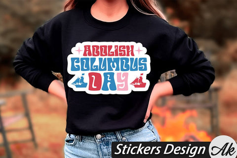 Abolish columbus day Stickers Design SVG akazaddesign 