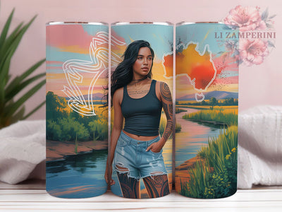 Aboriginal Indigenous Woman Tumbler Wrap, Australian Tribal, Indigenous Woman, Ethnic Style, Boho Theme, Tumbler Wrap, Sublimation Design Sublimation Li Zamperini 