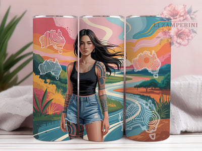 Aboriginal Indigenous Woman Tumbler Wrap, Australian Tribal, Indigenous Woman, Ethnic Style, Boho Theme, Tumbler Wrap, Sublimation Design Sublimation Li Zamperini 
