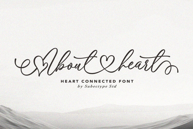About Heart - Heart Connected Font Font Subectype Studio 