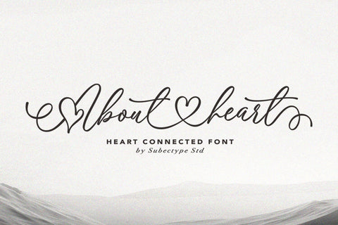 About Heart - Heart Connected Font Font Subectype Studio 