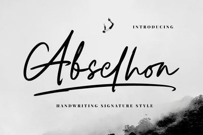 Abselhon handwritten signature font Font Megatype 