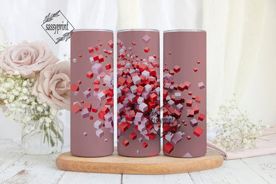 Abstract 3D Cubes 20oz Tumbler Wrap Sublimation sassyprint 