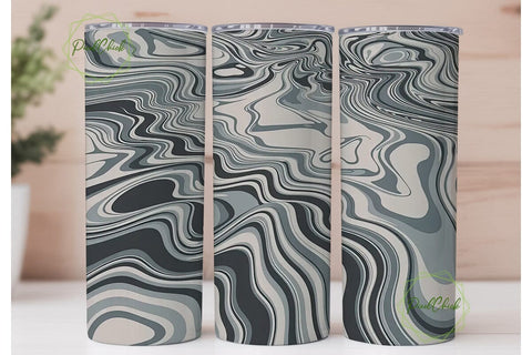 Abstract 3D Marble Tumbler Wrap Sublimation PixelChick 
