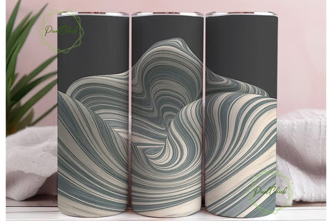 Abstract 3D Marble Tumbler Wrap Sublimation PixelChick 