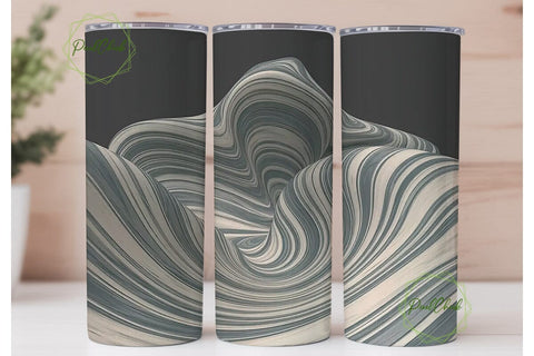 Abstract 3D Marble Tumbler Wrap Sublimation PixelChick 