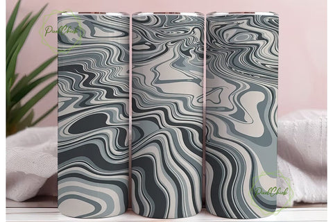 Abstract 3D Marble Tumbler Wrap Sublimation PixelChick 