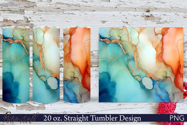 Abstract Alcohol Ink Tumbler Wrap Sublimation Pfiffen's World 