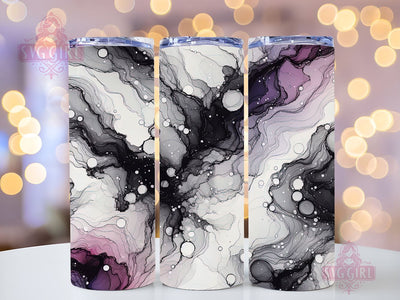Abstract Art 20oz Tumbler Wrap Sublimation Design, Straight Tapered Tumbler Wrap, Alcohol Ink With Black, White, And Purple Colors Tumbler Png, Instant Digital Download Sublimation SvggirlplusArt 