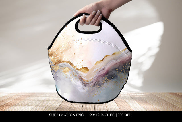 Abstract Art Lunch Tote Bag Sublimation Design PNG Sublimation BijouBay 