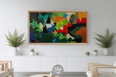 Abstract art painting for Frame TV, Frame TV art, TV screensaver Digital Pattern Artisan Craft SVG 