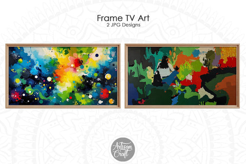 Abstract art painting for Frame TV, Frame TV art, TV screensaver Digital Pattern Artisan Craft SVG 