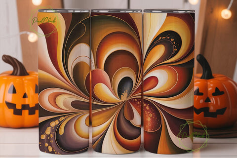 Abstract Autumn Swirls 20oz Tumbler Wrap Sublimation PixelChick 