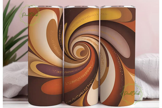 Abstract Autumn Swirls 20oz Tumbler Wrap Sublimation PixelChick 