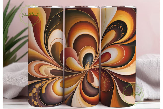 Abstract Autumn Swirls 20oz Tumbler Wrap Sublimation PixelChick 