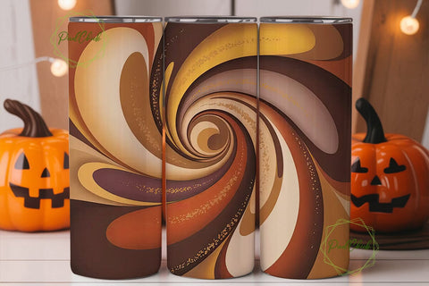 Abstract Autumn Swirls 20oz Tumbler Wrap Sublimation PixelChick 