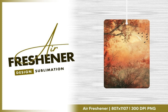 Abstract autumnal landscape with birds flying Sublimation Regulrcrative 