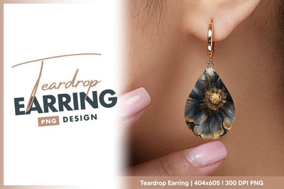 Abstract black flower with gold accent art Sublimation Regulrcrative 