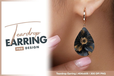 Abstract black flower with gold accent Sublimation Regulrcrative 