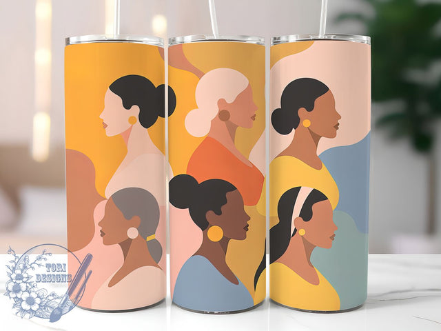 Abstract Black Girl Tumbler, Abstract Wrap, Cultural Design, Sublimation Art, 20oz Tumbler, Bold Pattern, Stylish Theme Sublimation ToriDesigns 