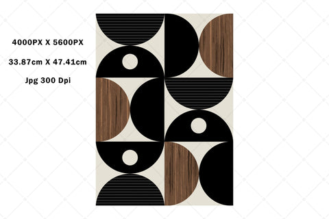 Abstract Black & Wood Grain Minimalist Art Sublimation Karma Genie Graphics 