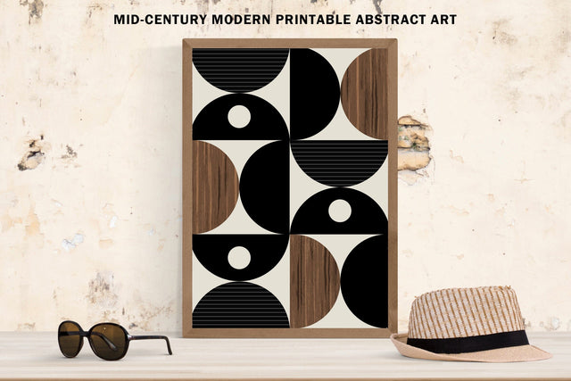 Abstract Black & Wood Grain Minimalist Art Sublimation Karma Genie Graphics 