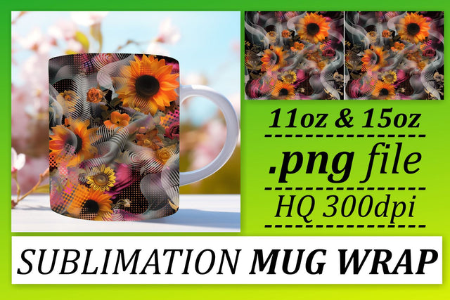Abstract Bloom Burst Mug Decor Sublimation afrosvg 