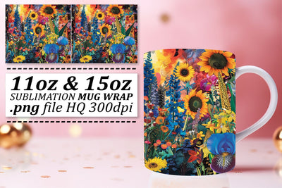 Abstract Bloom Cup Decor Sublimation afrosvg 