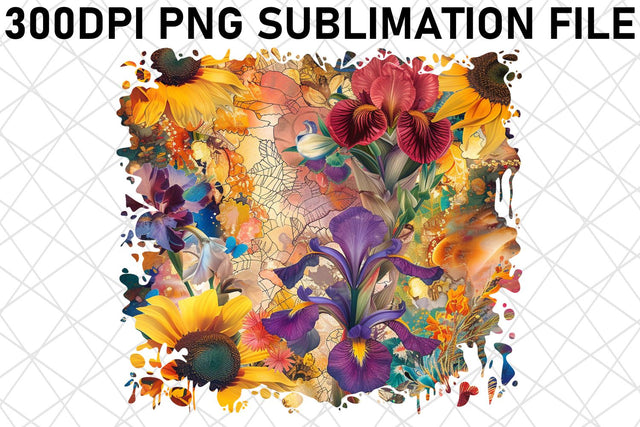 Abstract Bloom Fantasy PNG Design Vibrant Color Sublimation afrosvg 