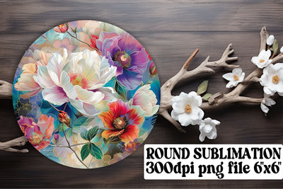 Abstract Bloom Ornaments Car Coaster Burst Decor Keychain PNG Sublimation afrosvg 