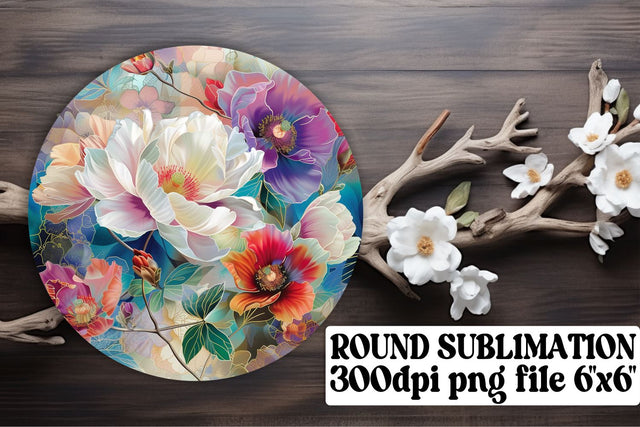 Abstract Bloom Ornaments Car Coaster Burst Decor Keychain PNG Sublimation afrosvg 