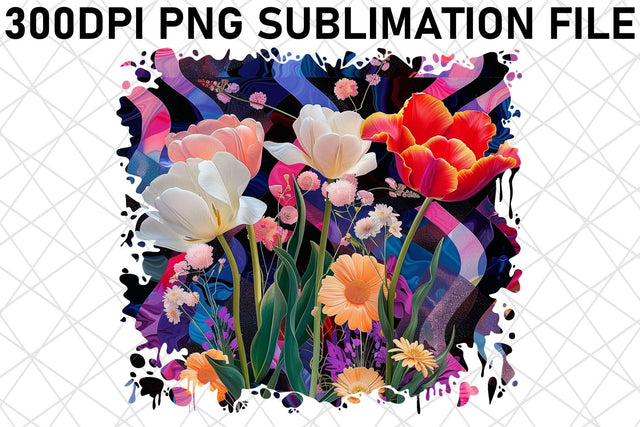 Abstract Bloom Sublimation Design Vibrant Color Sublimation afrosvg 