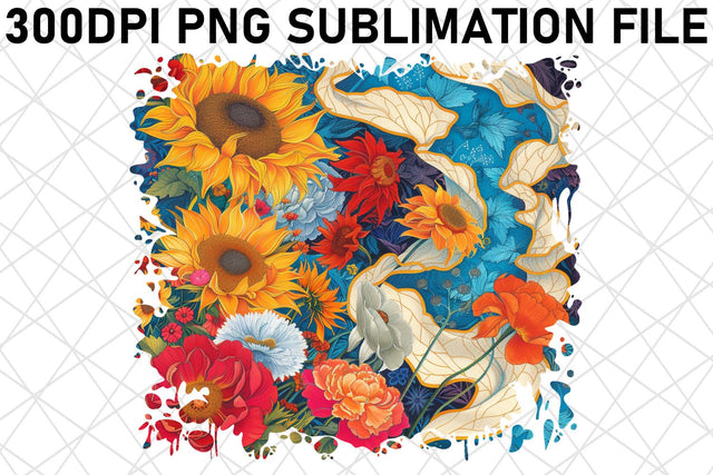 Abstract Bloom Symphony Sublimation Vibrant Color Sublimation afrosvg 