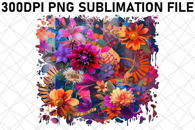 Abstract Blossom Cascade tshirt Decor Vibrant Color Sublimation afrosvg 