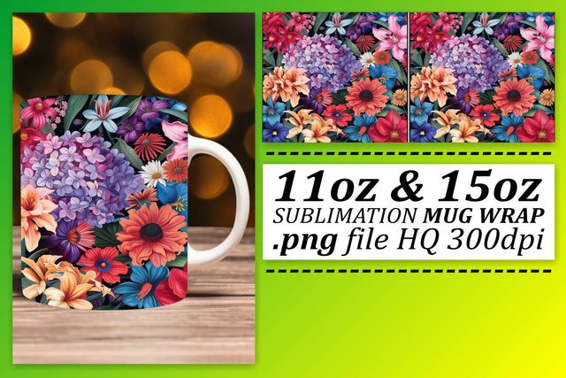 Abstract Blossom Cup Wrap Sublimation afrosvg 