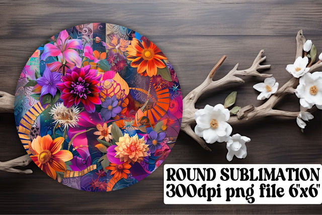 Abstract Blossom Ornaments Car Coaster Cascade Decor Keychain PNG Sublimation afrosvg 