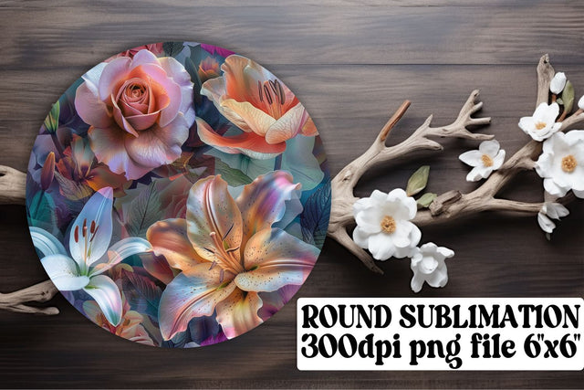 Abstract Blossom Ornaments Car Coaster Wonderland Keychain PNG Sublimation afrosvg 