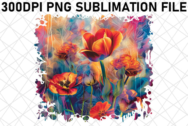 Abstract Blossom PNG Vibrant Color Sublimation afrosvg 